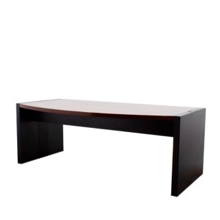 Mesa dirección en curva gris antracita y caoba de 200cm