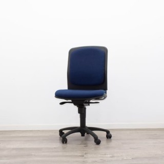 Silla operativa sin brazos tapizado azul oscuro 2