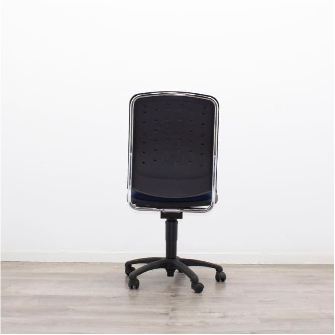 Silla operativa sin brazos tapizado azul oscuro