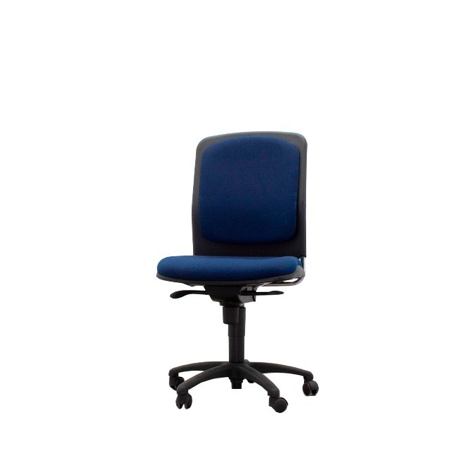 Silla operativa sin brazos tapizado azul oscuro