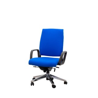 Silla operativa tapizada azul y sistema basculante