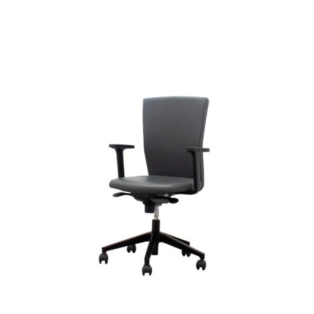 Silla operativa tapizada gris y sistema syncron