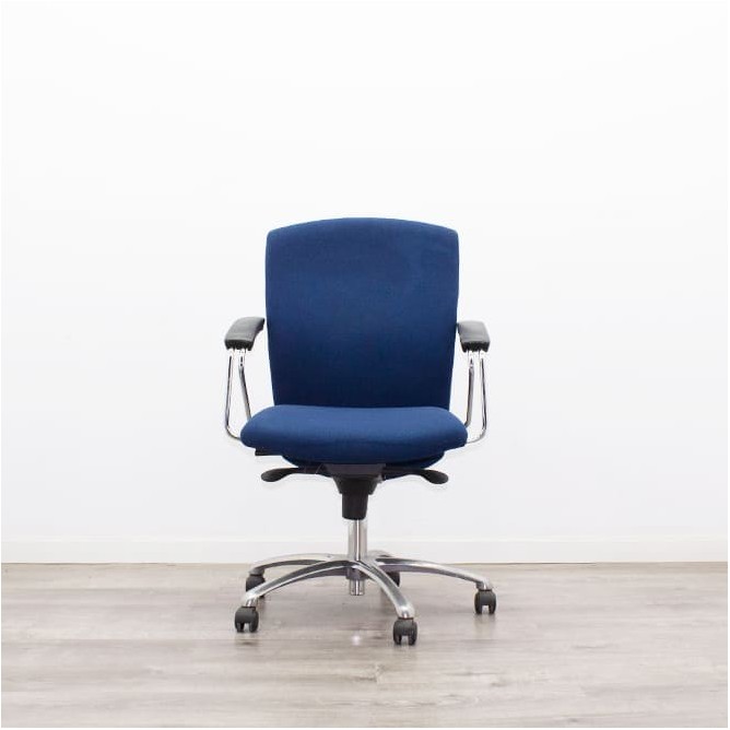 Silla operativa tapizada azul con respaldo regulable - Mercaoficina