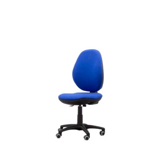 Silla operativa tapizada azul sin brazos
