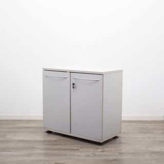 Armario bajo melamina gris claro de 87cm 2
