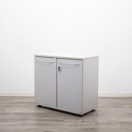 Armario bajo melamina gris claro de 87cm