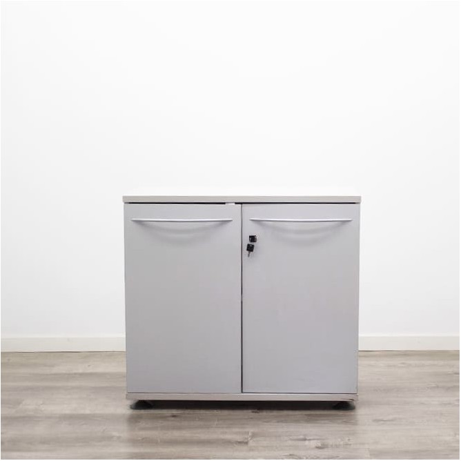 Armario bajo melamina gris claro de 87cm