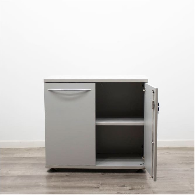 Armario bajo melamina gris claro de 87cm