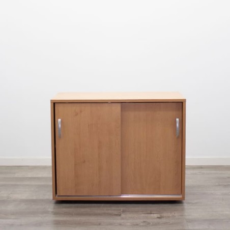 Armario bajo puertas correderas en peral de 90cm