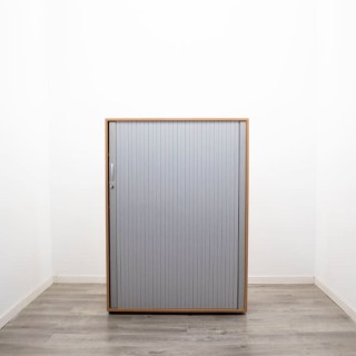Armario medio melamina cerezo y puertas persiana gris (varias medidas) 2