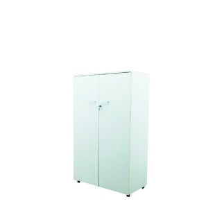 Armario medio blanco con tiradores y llave de 90cm