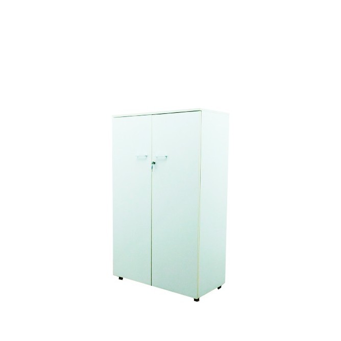Armario medio blanco con tiradores y llave de 90cm