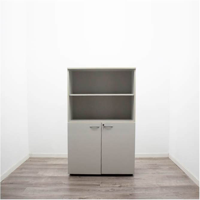 Armario medio puertas bajas melamina gris de 90,5cm