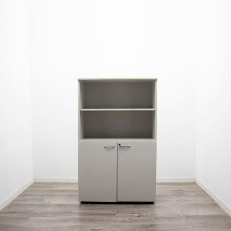 Armario medio puertas bajas melamina gris de 90,5cm