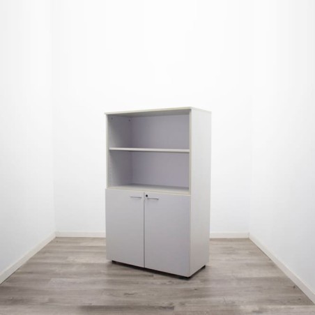 Armario medio puertas bajas melamina gris de 90,5cm