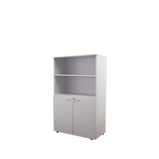 Armario medio puertas bajas melamina gris de 90,5cm