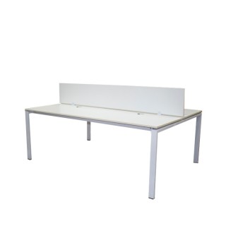Mesa multipuestos de 2 puestos en blanca con separador de 200cm
