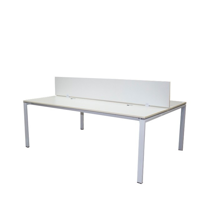Mesa multipuestos de 2 puestos en blanca con separador de 200cm