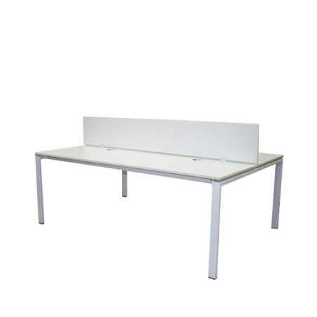 Mesa multipuestos de 2 puestos en blanca con separador de 200cm