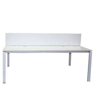 Mesa multipuestos de 2 puestos en blanca con separador de 200cm 2