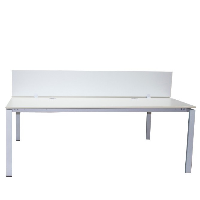 Mesa multipuestos de 2 puestos en blanca con separador de 200cm