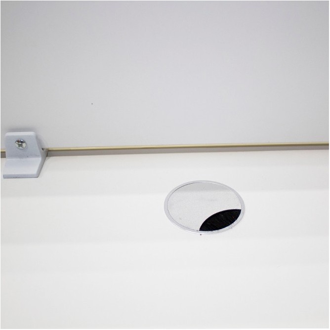 Mesa multipuestos de 2 puestos en blanca con separador de 200cm