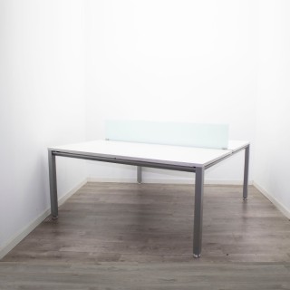 Mesa multipuestos 2 puestos separador metacrilato de 160cm 2