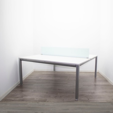 Mesa multipuestos 2 puestos separador metacrilato de 160cm