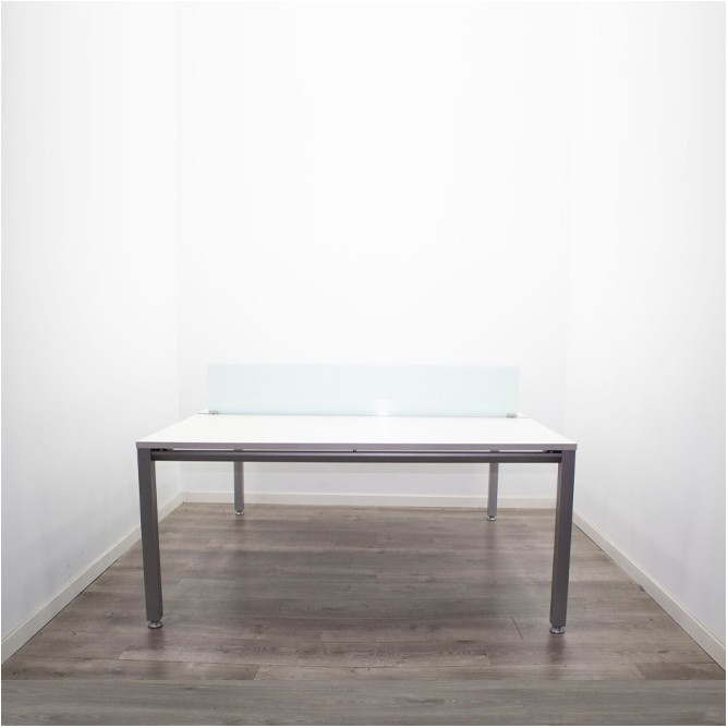 Mesa multipuestos 2 puestos separador metacrilato de 160cm