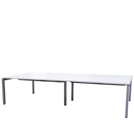 Mesa multipuestos 4 puestos en blanco de 320cm