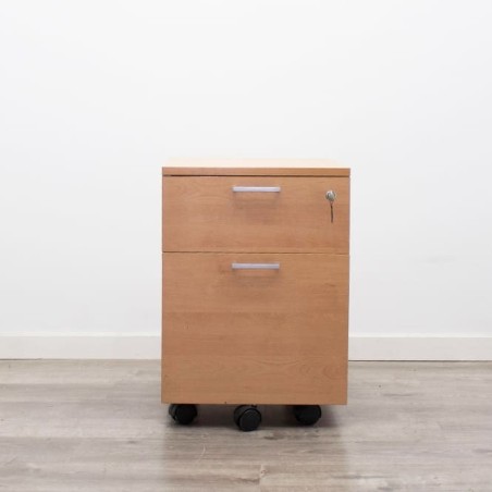 Cajonera cajón y archivo en melamina baco y gris