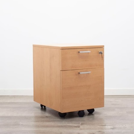 Cajonera cajón y archivo en melamina baco y gris