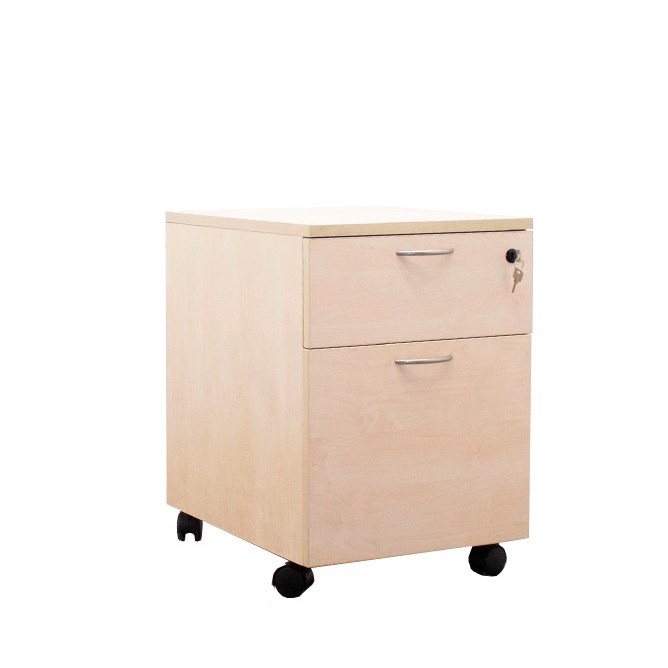 Cajonera cajón y archivo en melamina maple