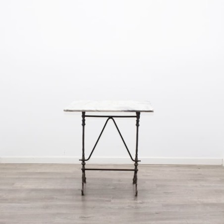 Mesa auxiliar de hierro y mármol de 70cm