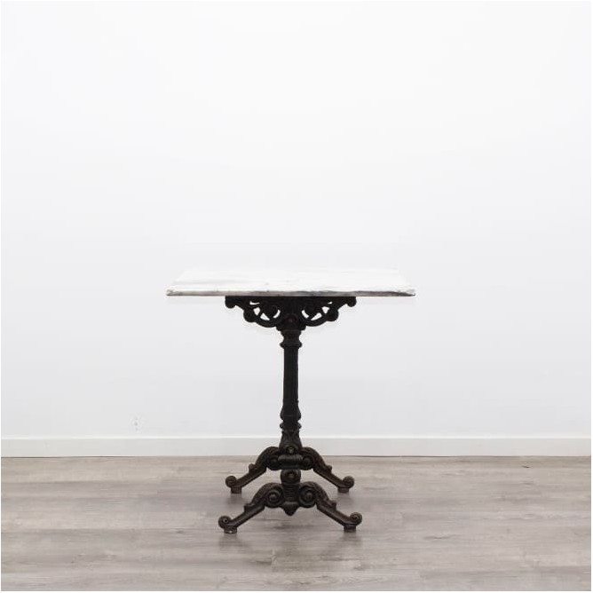 Mesa auxiliar de hierro y mármol de 70cm