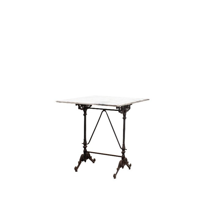 Mesa auxiliar de hierro y mármol de 70cm