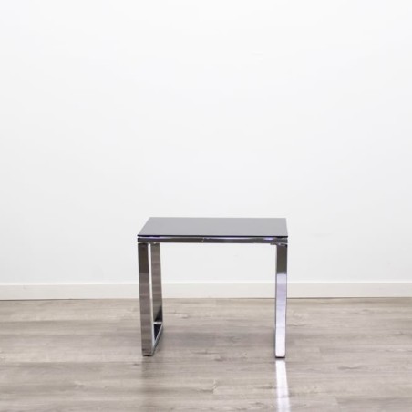 Mesa de espera cromada con cristal templado de 55cm