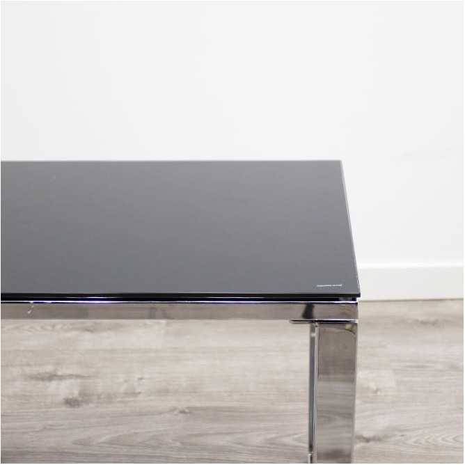 Mesa de espera cromada con cristal templado de 55cm