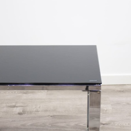 Mesa de espera cromada con cristal templado de 55cm