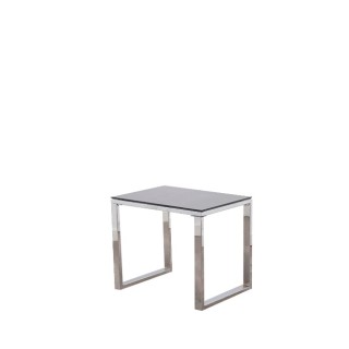 Mesa de espera cromada con cristal templado de 55cm