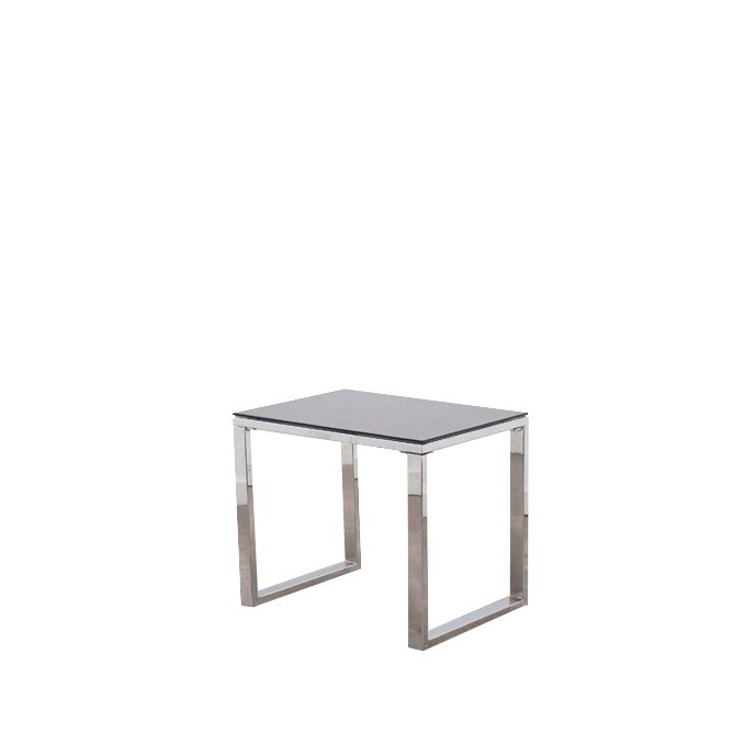 Mesa de espera cromada con cristal templado de 55cm