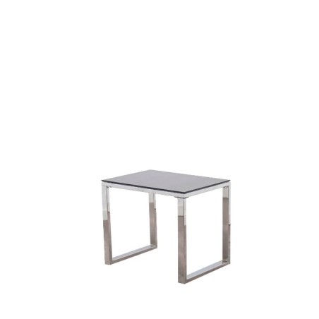 Mesa de espera cromada con cristal templado de 55cm