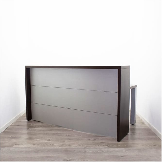 Mostrador con mesa en wengué y gris de 180cm