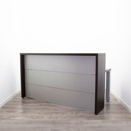 Mostrador con mesa en wengué y gris de 180cm