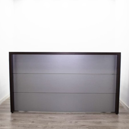 Mostrador con mesa en wengué y gris de 188cm - Mercaoficina