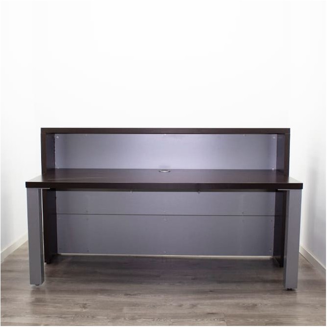 Mostrador con mesa en wengué y gris de 188cm - Mercaoficina