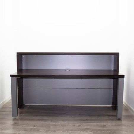 Mostrador con mesa en wengué y gris de 180cm