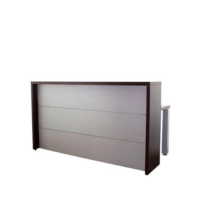Mostrador con mesa en wengué y gris de 180cm