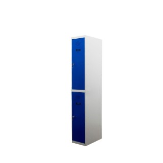 Taquilla metálica de 1 cuerpo con 2 puertas azul y gris