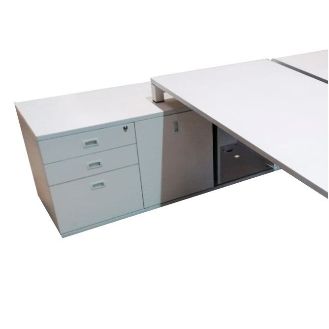 Mesa multipuestos de 2 puestos con armarios pedestal